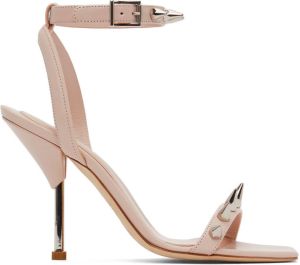 Alexander McQueen Pink & Silver Studded Heeled Sandals