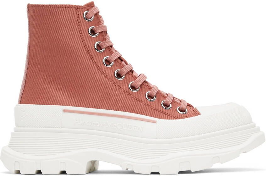 Alexander McQueen Pink Tread Slick High Sneakers