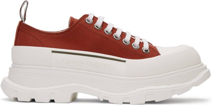 Alexander McQueen Red Tread Slick Low Sneakers