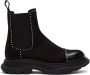 Alexander McQueen SSENSE Exclusive Black & Silver Suede Chelsea Boots - Thumbnail 1