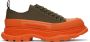 Alexander McQueen SSENSE Exclusive Green & Orange Tread Slick Low Sneakers - Thumbnail 1