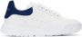 Alexander McQueen White & Blue New Court Sneakers - Thumbnail 1