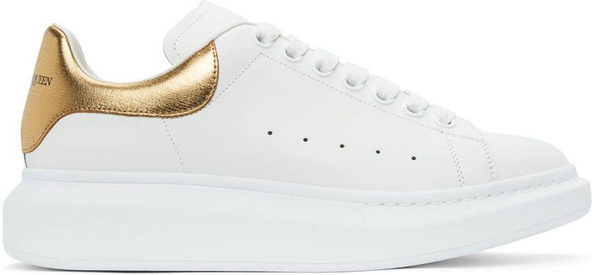 Alexander McQueen White & Gold Oversized Sneakers