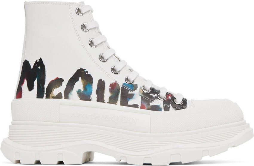 Alexander McQueen White Printed Sneakers