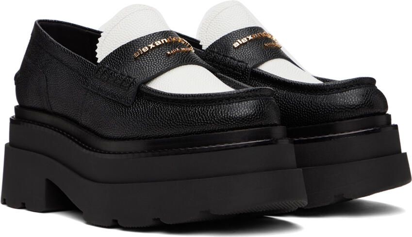 Alexander Wang Black & White Carter Loafers - Picture 2