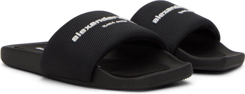 Alexander Wang Black AW Pool Slides - Picture 2