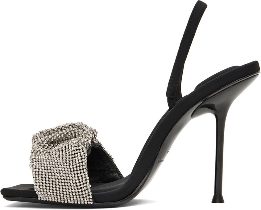 Alexander Wang Black Crystal Scrunchie Julie Heeled Sandals - Picture 3