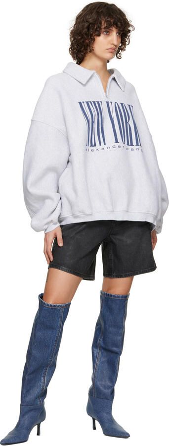 Alexander Wang Blue Slouch Boots - Picture 3