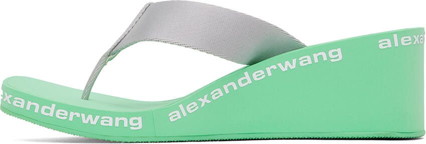 Alexander Wang Green AW Wedge Flip Flop Sandals - Picture 3