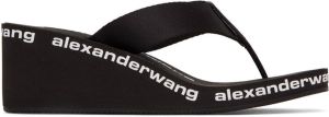 Alexander Wang Black Nylon AW Wedge Heeled Sandals