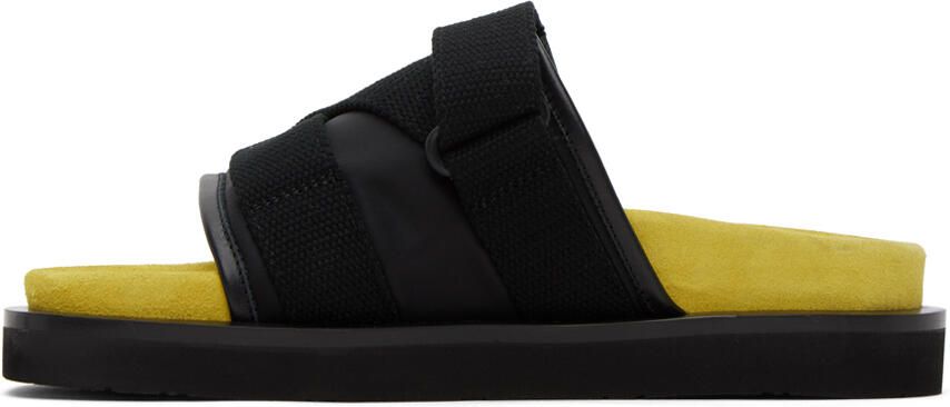 AMBUSH Black & Yellow Padded Sandals - Picture 3