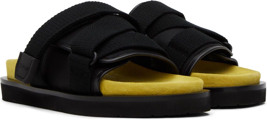 AMBUSH Black & Yellow Padded Sandals - Picture 2