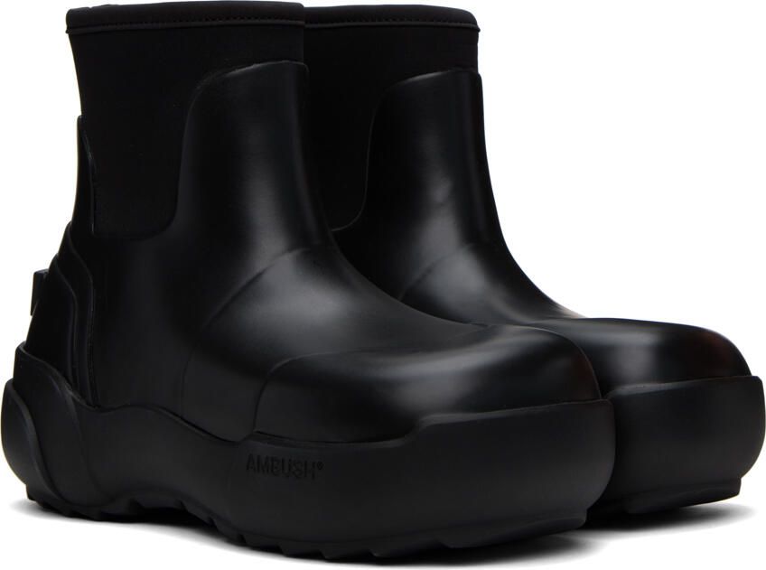 AMBUSH Black Square Toe Chelsea Boots - Picture 3