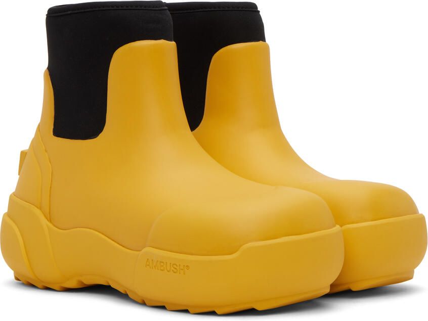 AMBUSH Yellow Rubber Chelsea Boots - Picture 2