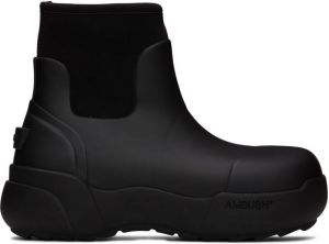 AMBUSH Black Rubber Chelsea Boots