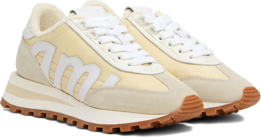 AMI Alexandre Mattiussi Beige & Off-White Ami de Cœur Rush Sneakers - Picture 2