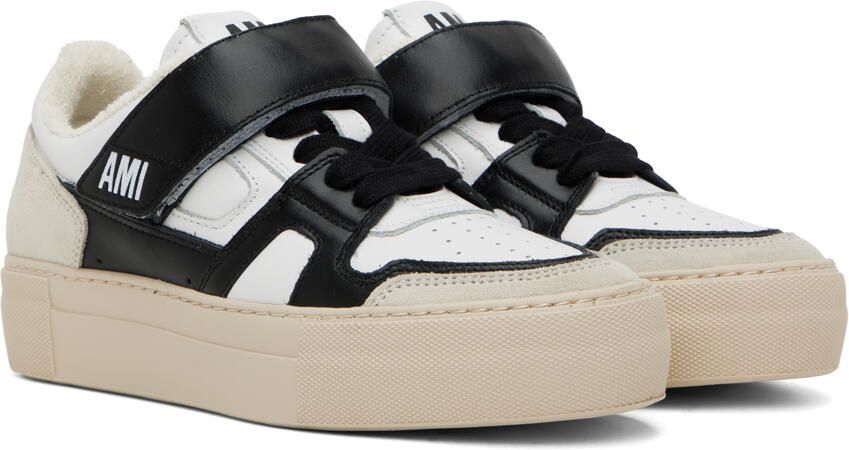 AMI Alexandre Mattiussi Black & White ADC Low Top Sneakers - Picture 2