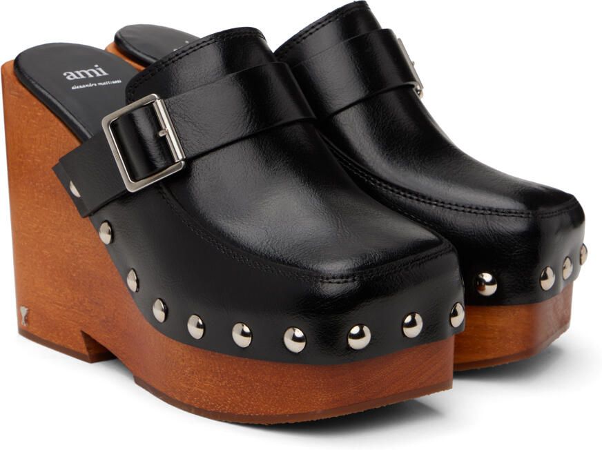 AMI Alexandre Mattiussi Black Close Toe Clogs