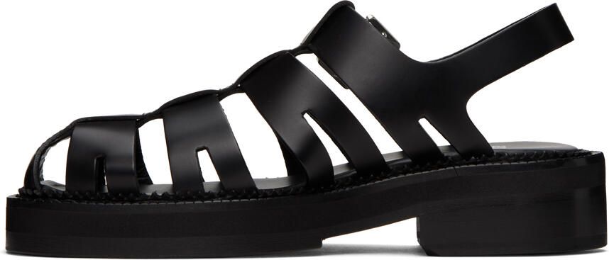 AMI Alexandre Mattiussi Black Fisher Flat Sandals - Picture 4