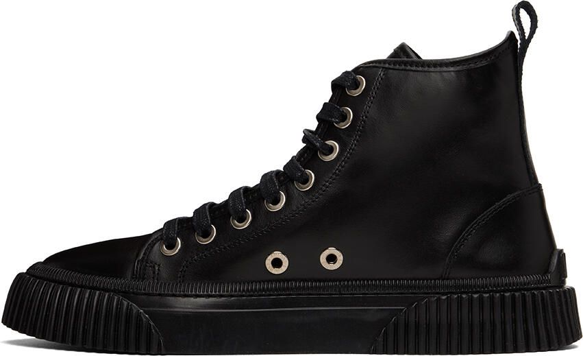 AMI Alexandre Mattiussi Black Logo High Sneakers - Picture 3