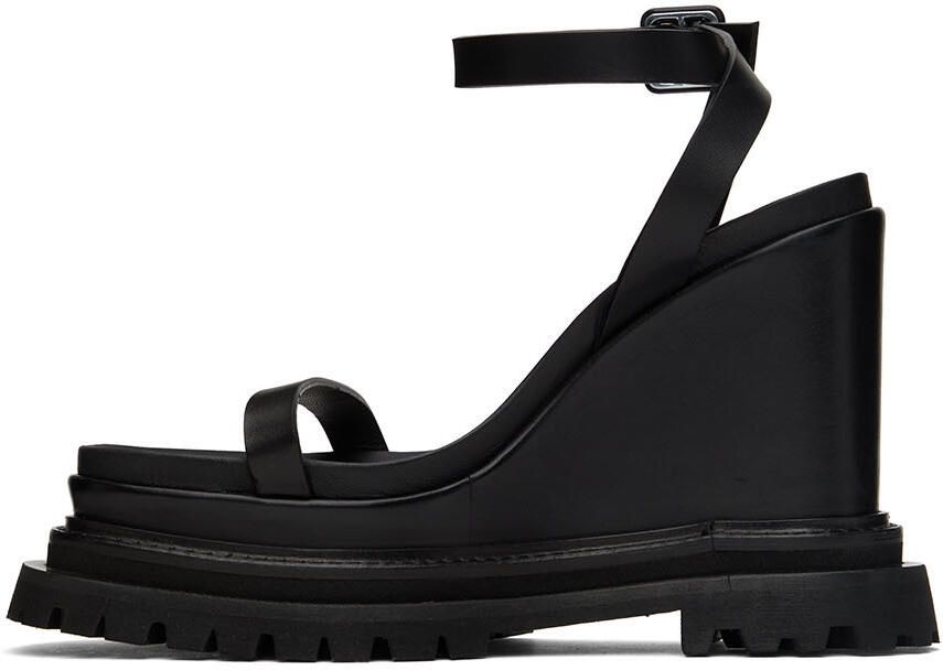AMI Alexandre Mattiussi Black Wedge Sandals - Picture 3
