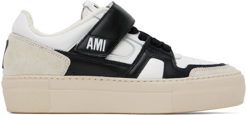 AMI Alexandre Mattiussi Black & White ADC Low Top Sneakers