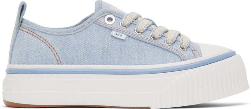 AMI Alexandre Mattiussi Blue Ami 1980 Platform Sneakers - Picture 2
