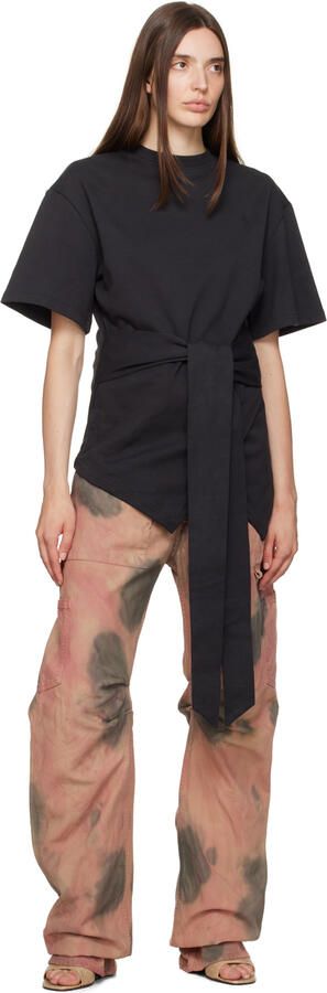 Amina Muaddi Beige & Black Lupita Wedge Heeled Sandals - Picture 4