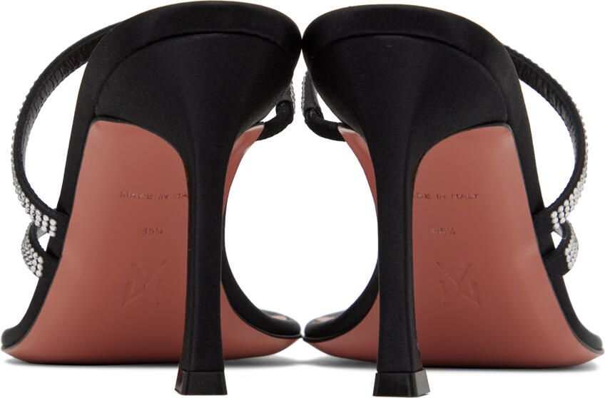 Amina Muaddi Black Ami Heeled Sandals