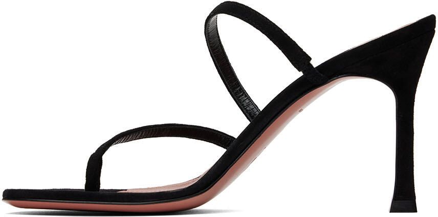 Amina Muaddi Black AMI Heeled Sandals - Picture 3
