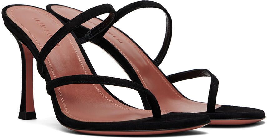 Amina Muaddi Black AMI Heeled Sandals - Picture 2
