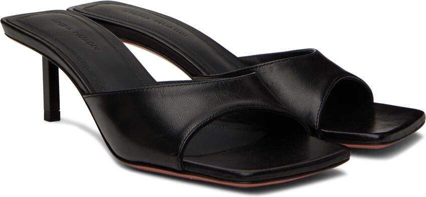 Amina Muaddi Black Laura Heeled Sandals