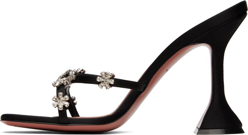 Amina Muaddi Black Lily Heeled Sandals - Picture 3