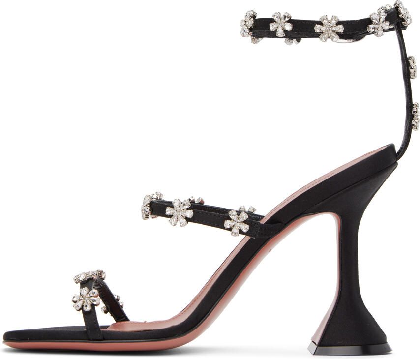 Amina Muaddi Black Lily Heeled Sandals - Picture 2