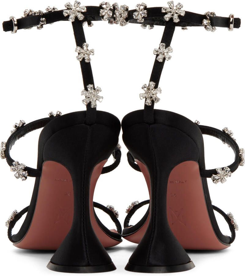 Amina Muaddi Black Lily Sandals