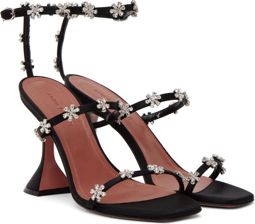 Amina Muaddi Black Lily Sandals - Picture 2