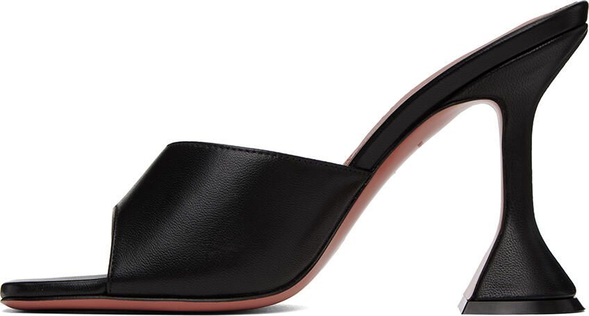 Amina Muaddi Black Lupita Slipper Heeled Sandals - Picture 3