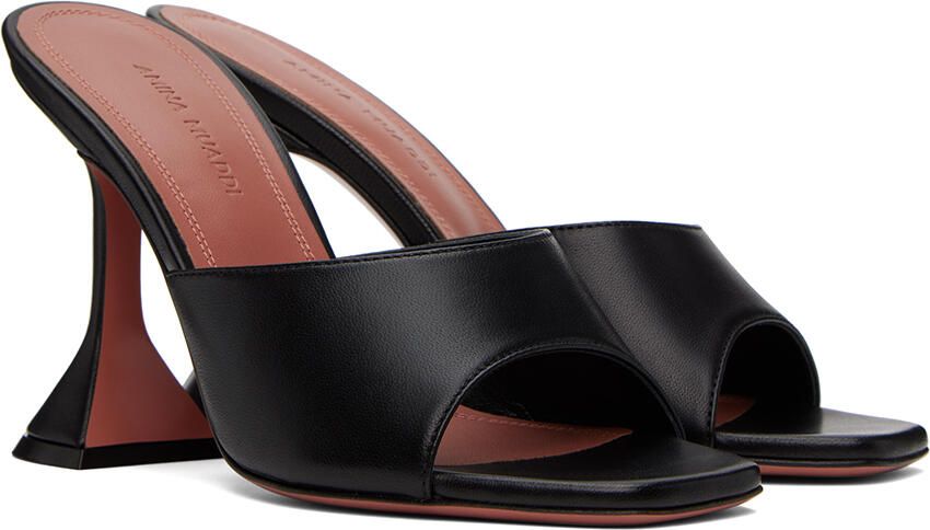 Amina Muaddi Black Lupita Slipper Heeled Sandals - Picture 2