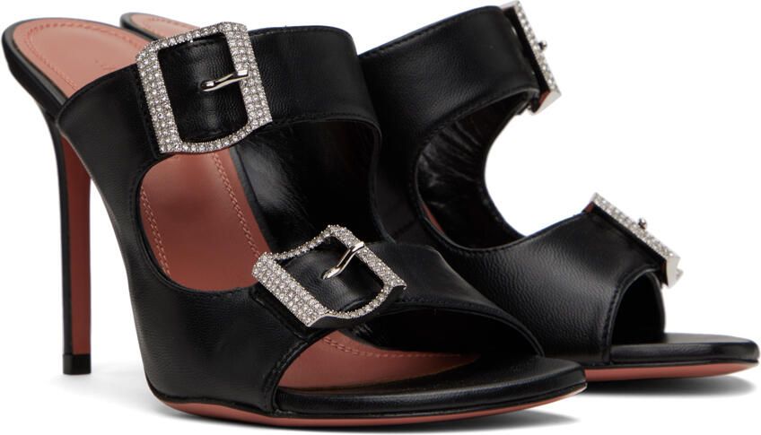 Amina Muaddi Black Millie Heeled Sandals - Picture 2