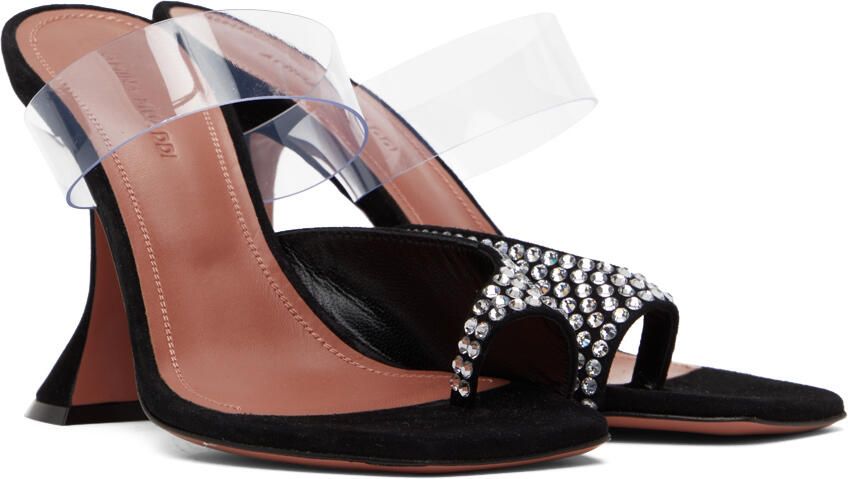 Amina Muaddi Black Paloma Heeled Sandals - Picture 2