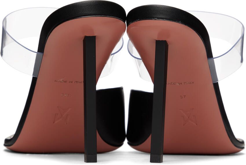 Amina Muaddi Black Palomita Heeled Sandals