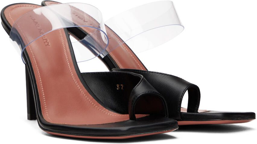 Amina Muaddi Black Palomita Heeled Sandals - Picture 2