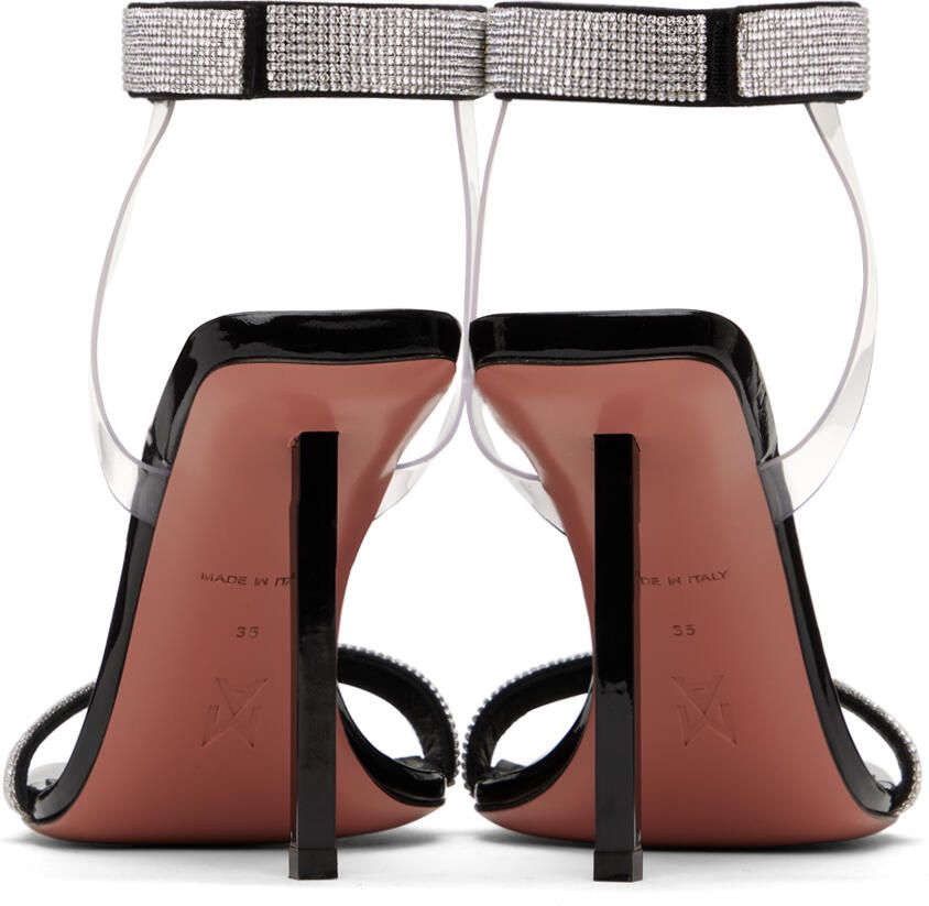 Amina Muaddi Black Rih Heeled Sandals - Picture 1