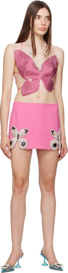 Amina Muaddi Blue Begum Glass Sling 70 Heels - Picture 4