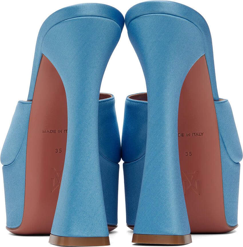 Amina Muaddi Blue Dalida Heeled Sandals