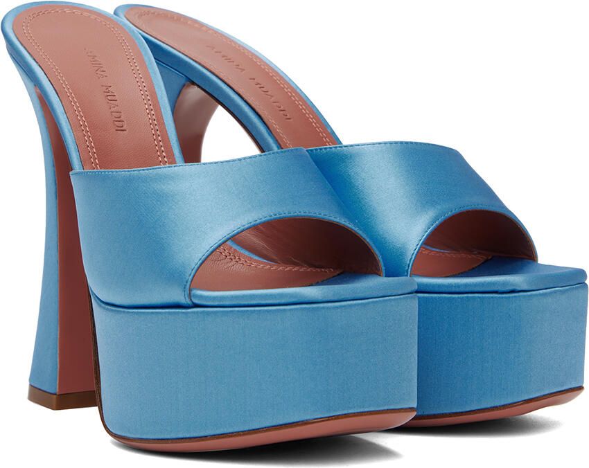 Amina Muaddi Blue Dalida Heeled Sandals - Picture 2
