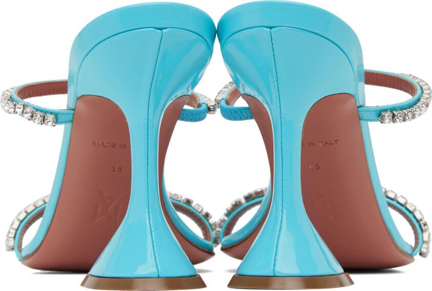 Amina Muaddi Blue Gilda Slipper 95 Heeled Sandals