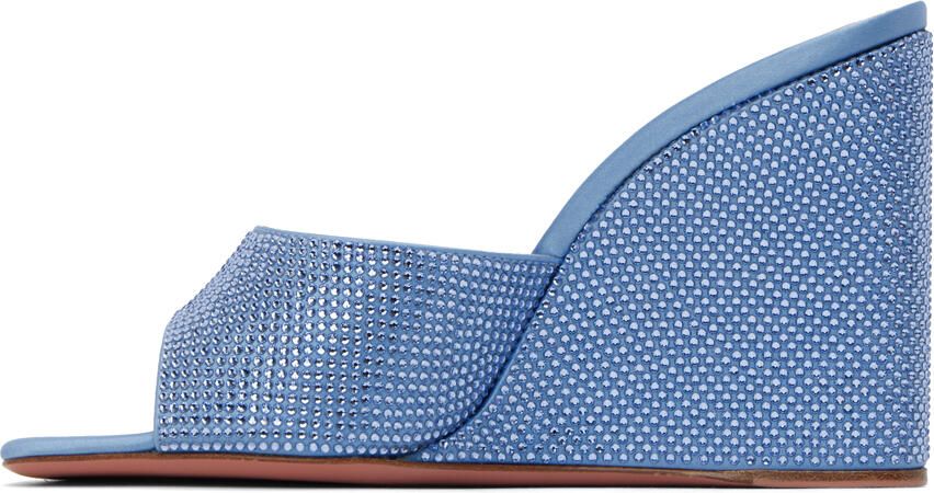 Amina Muaddi Blue Lupita Heeled Sandals - Picture 3