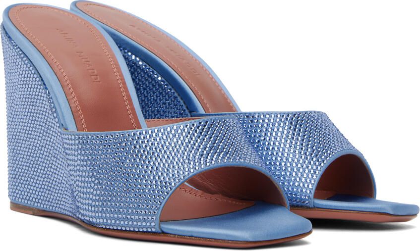 Amina Muaddi Blue Lupita Heeled Sandals - Picture 2