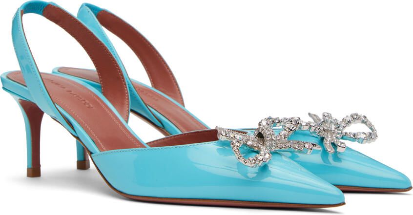 Amina Muaddi Blue Rosie Sling 60 Heels - Picture 2